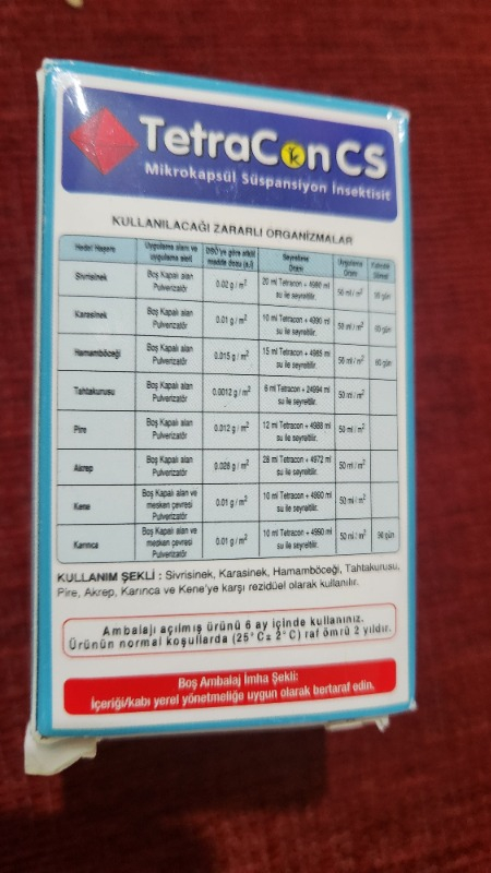 KULSAN Tetracon Cs Konsantre Genel Haşere Böcek Ilacı 50 ml