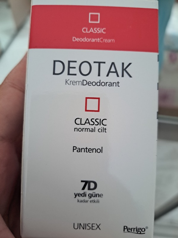 Deotak Classic Koruma 7 Güne Kadar Etkili Hassass Ciltler Için Kadın - Erkek Kullanım Krem Deodorant 35 ml