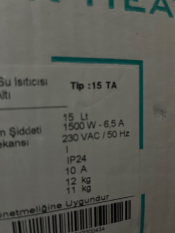 Baymak 15 Lt. Yeni Tip Tezgah Altı El. Termosifon