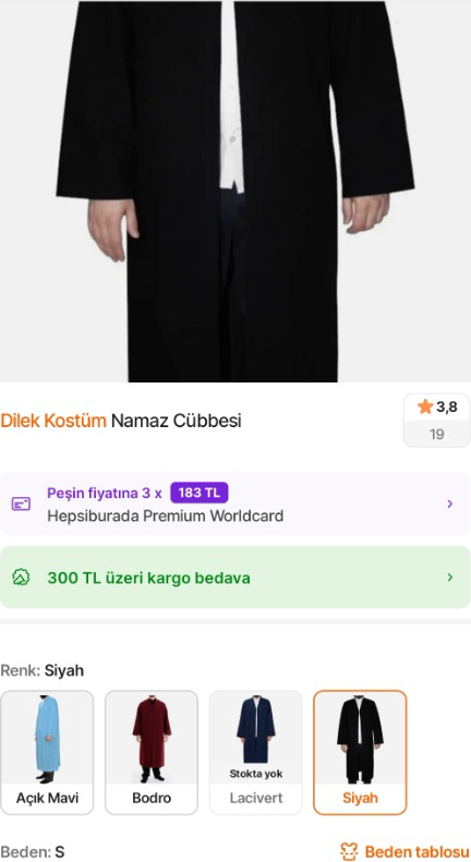 Dilek Kostüm Namaz Cübbesi