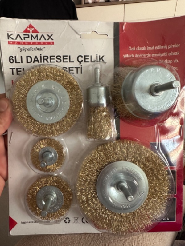 Gfb 6 Parça Pimli Tel Fırça Seti  Matkap Fırça Set