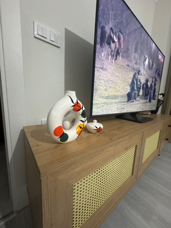Luniva Home Bohem Desenli 2'li Halka Vazo Seti Ev Ofis Dekoru Hediyelik Set