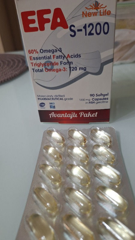 New Life Efa S-1200 Mg 90 Kapsül Omega-3 İçeren Balık Yağı Takviyesi Trigliserit Form