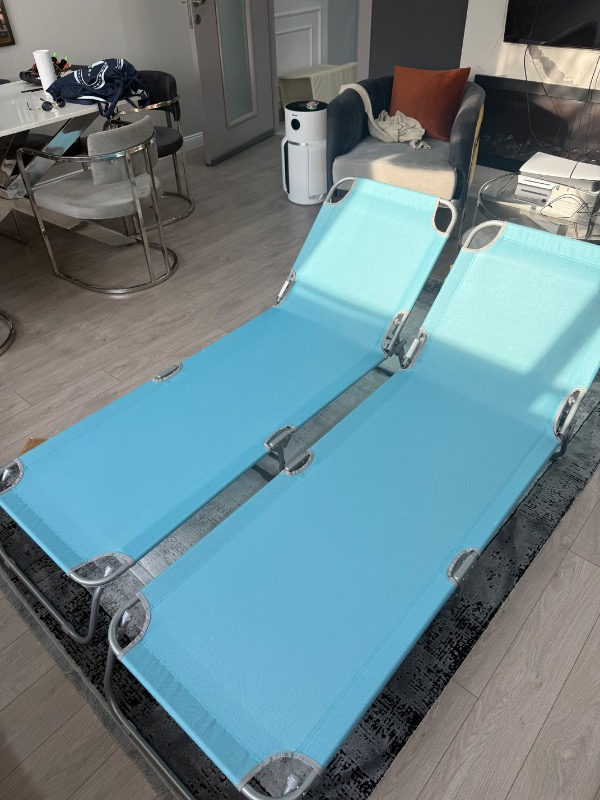 Koçtaş UO Çuraçao Şezlong Su Mavisi Polyester ve Metal Malzeme ile Taşınabilir Konforlu Tasarım