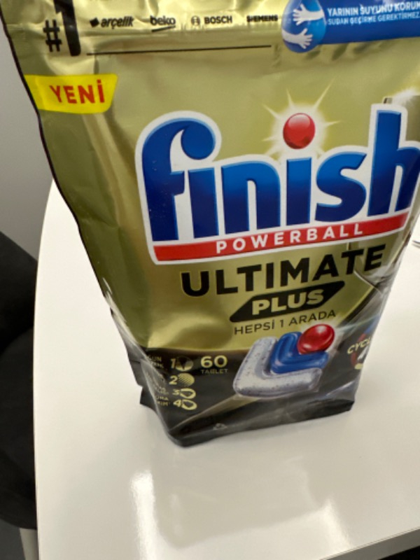 Finish Ultimate Plus 60 Kapsül  Bulaşık Makinesi Deterjanı Tableti (1 x 60 Kapsül)