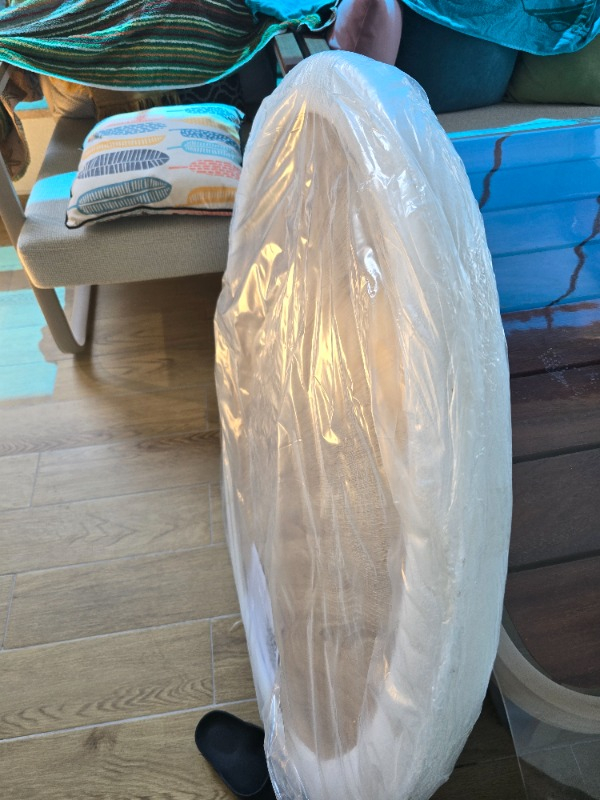 Alesta Life 90 Cm Çap - Ahşap Renk Katlanabilir Yer Sofrası Hamur Açma Tahtası Oyun Masası - 21 Cm Yükseklik
