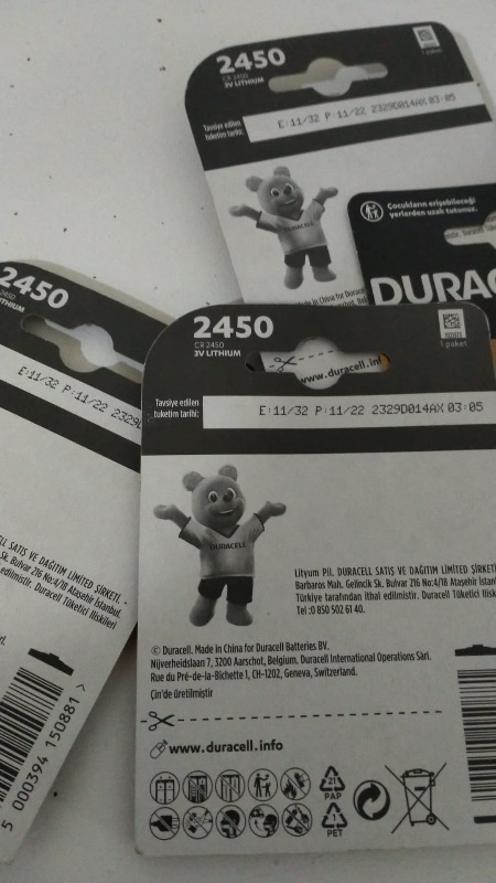 Duracell Cr 2450 Lithium 3V Pil