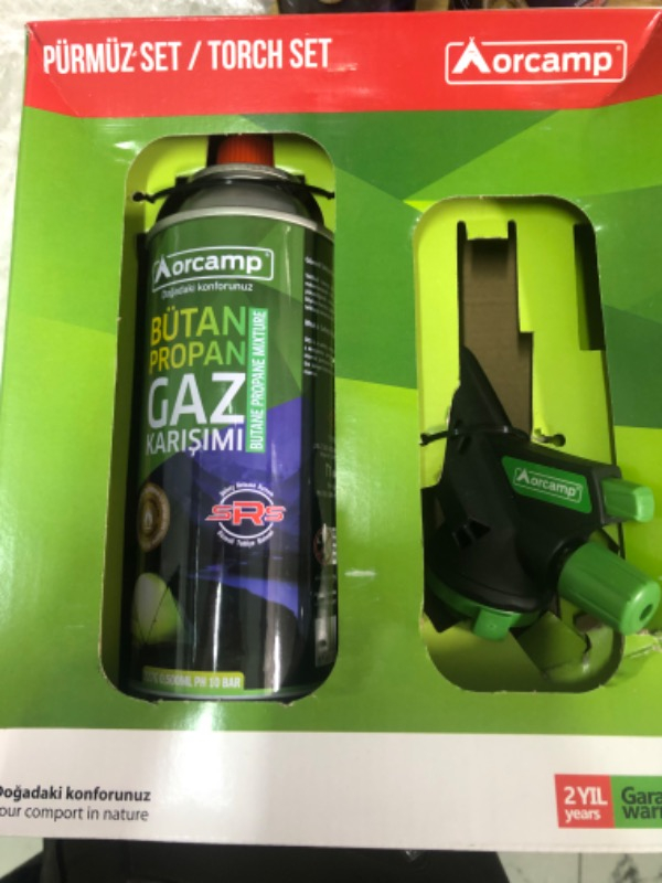 Orcamp Kamp Kartuş Tüp 227gr + Çakmaklı Pürmüz Set 4'lü Set Orgaz - Kts227 + Cx-500