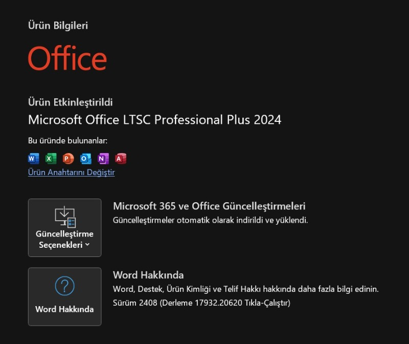 Microsoft Office 2024 Pro Plus Dijital Lisans Anahtarı - 2025 Key ve Ürün Anahtarı