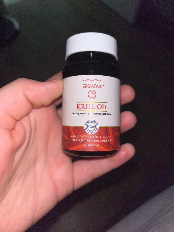 Erbatab Krill Oil 500 Mg 30 Kapsül Doğal Astaksantin ve Kolin İçeren Takviye Edici Gıda