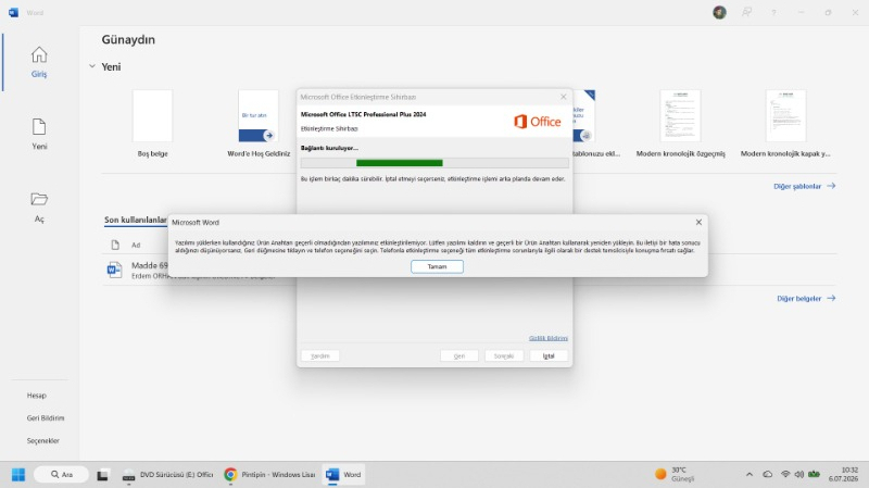 Microsoft Office 2024 Pro Plus Dijital Lisans Anahtarı Ömür Boyu Kullanım Tek Seferlik Satın Alma