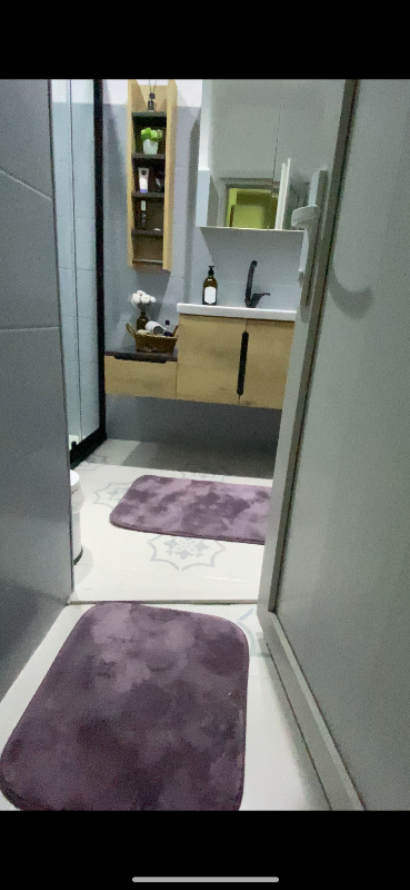 Madame Coco Carol 2'li Banyo Paspası - Koyu Mürdüm - 50 x 80 + 45 x 50 cm