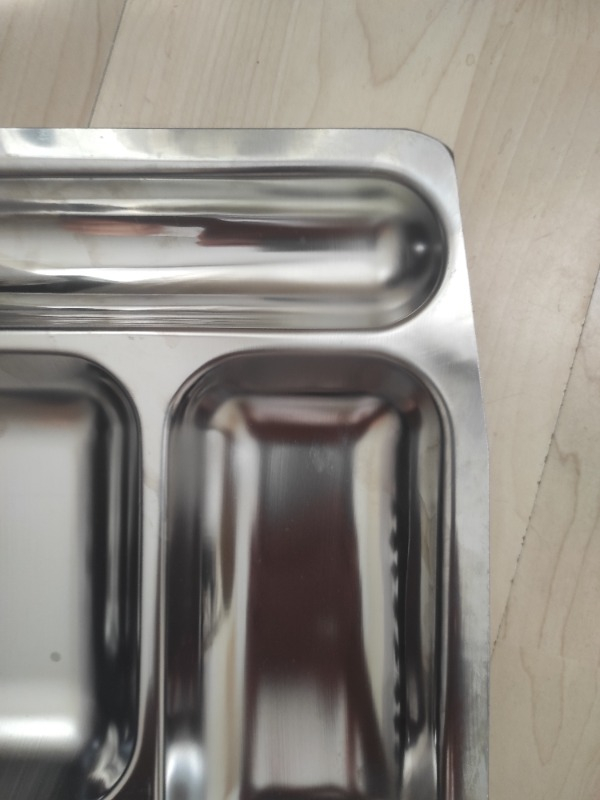 BAYDURSAN PASLANMAZ ÇELİK TABLDOT, KALIN PARLAK ÇELİK SELF SERVİS YEMEK TABAĞI