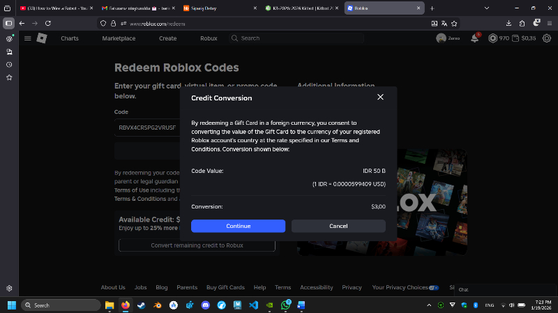Roblox 400 Robux 5 USD