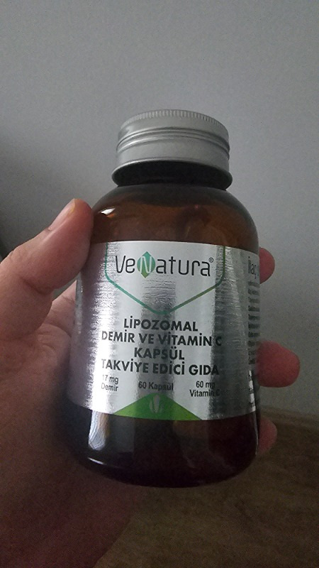 VeNatura Lipozomal Demir ve Vitamin C Kapsül 60 Adet Takviye Edici Gıda Yetişkinler İçin