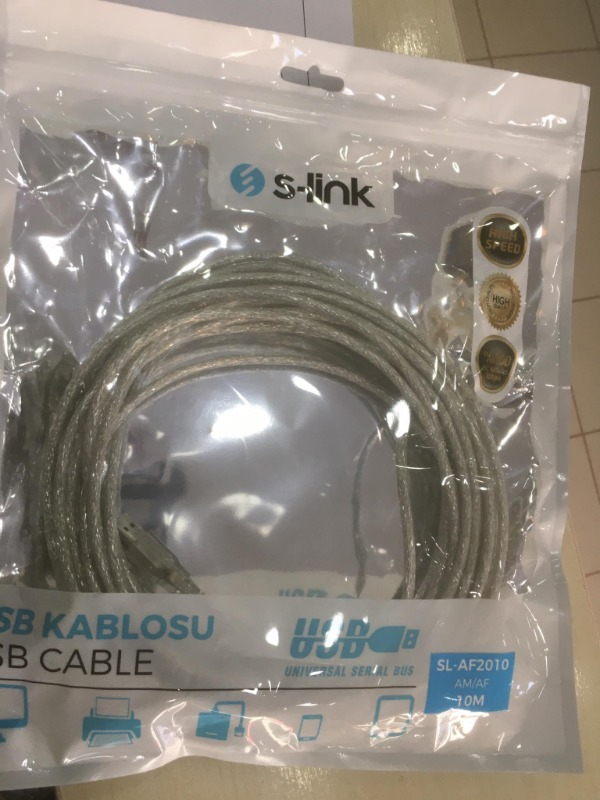S-Link Sl-U2007 S-Lınk 7 Metre Usb 2.0 Şeffaf Yazıcı Kablosu
