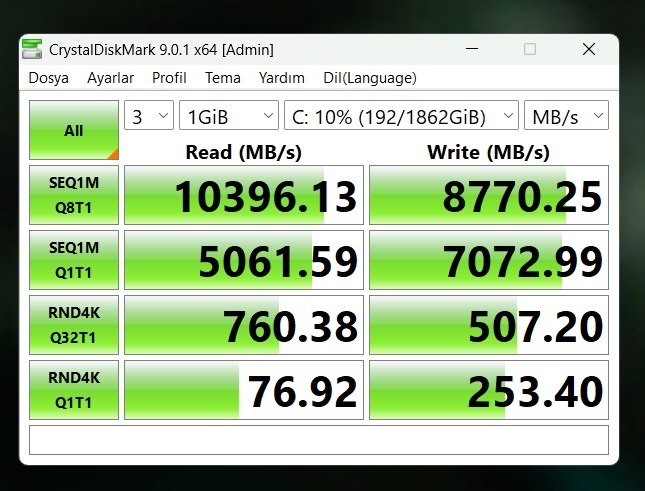 Kioxia Pcıe M2 2tb Exceria Plus Gen5 SSD 10.000/8.200