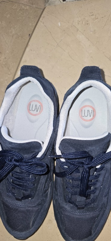 Luvi Sahra Lacivert Süet Hakiki Deri Kadın Sneaker