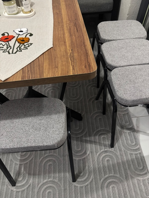 Ecowood Metal Tabure -4 Adet
