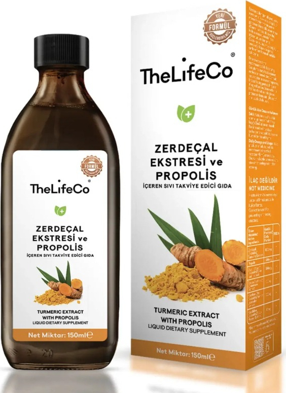TheLifeCo Zerdeçal (Kurkumin) Sıvı Ekstraktı & Propolis – 150 ML