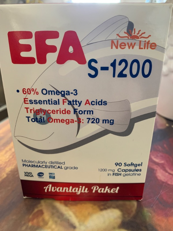 New Life Efa S-1200 Mg 90 Kapsül Omega-3 İçeren Balık Yağı Takviyesi Trigliserit Form