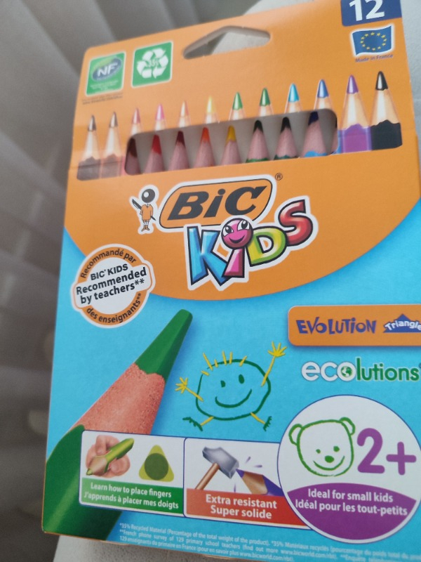 Bic Evolution Üçgen jumbo Boya Kalemi 12 Renk 1632