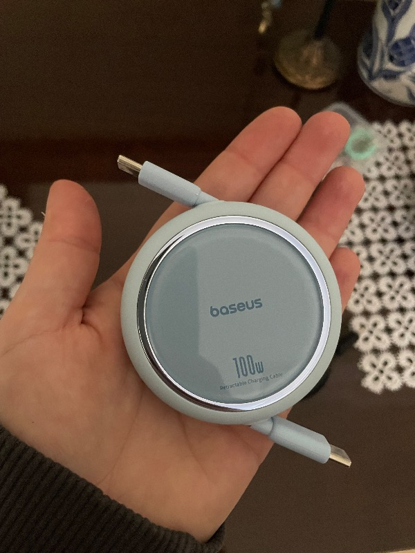 Baseus Free2Draw Mini Makaralı Type-C To Type-C 100W Kablo 1 mt Mavi