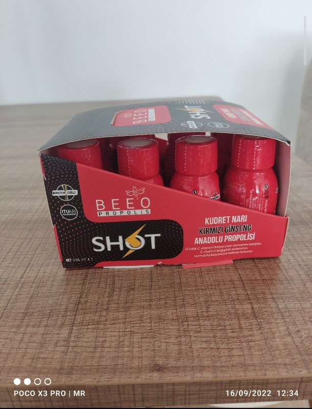 BEE'O Kudret Narı Ginseng Propolis 12'li Shot 12x50 ml