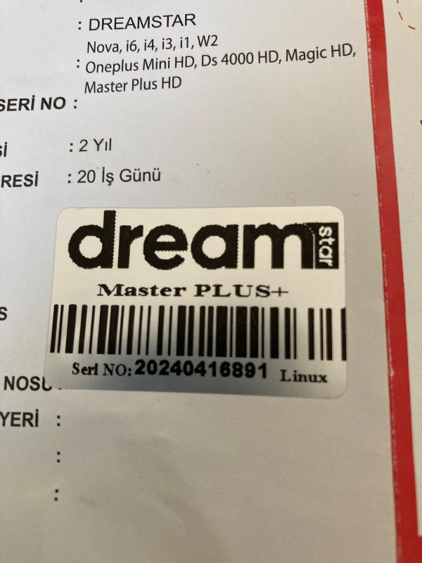 Dreamstar Master Plus+ Uydu Alıcı
