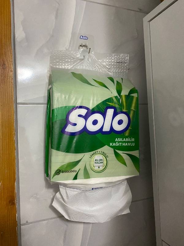 Solo Asılabilir Kağıt Havlu 1 Paket = 7 Rulo Hijyenik ve Pratik Kullanım İçin Uygun