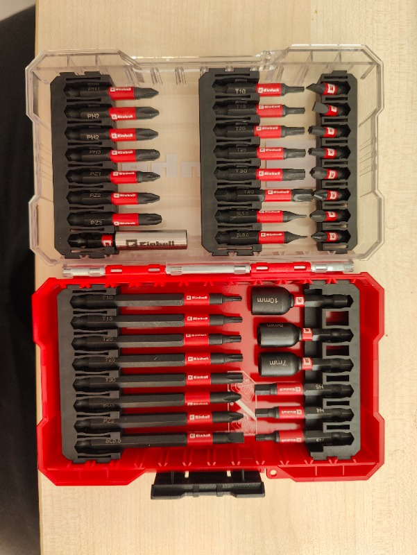 Orijinal Einhell M-CASE Bit Seti – 38 Parça (25 mm Bitler, 50 mm Bitler, 90 mm Bitler, Altıgen Lokmalar, 60 mm Bit Tutucu ve Saklama Kutusu Dahil) - 49109250