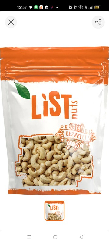 List Nuts Çiğ Kaju 1 kg