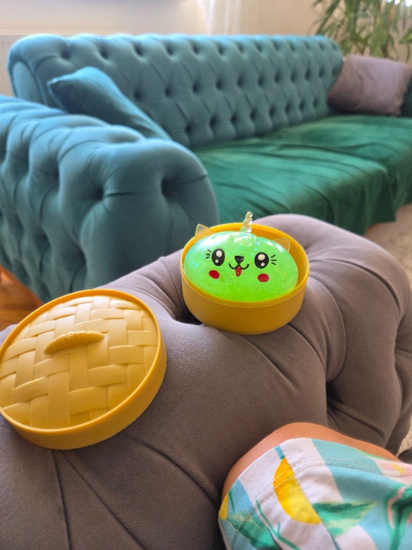 Gökkuşağı Sepeti Çin Mantısı Dumpling Squishy Eğlenceli Hediye +1 Yaş İçin Yumuşak Dokulu Koleksiyonluk 1 adet