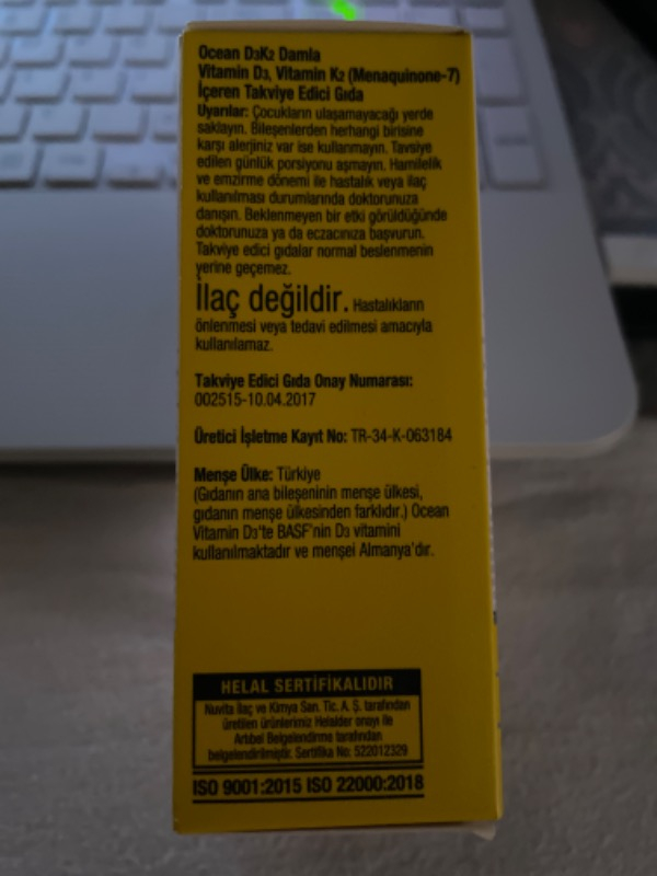 Orzax Ocean D3 K2 Damla 20 ml