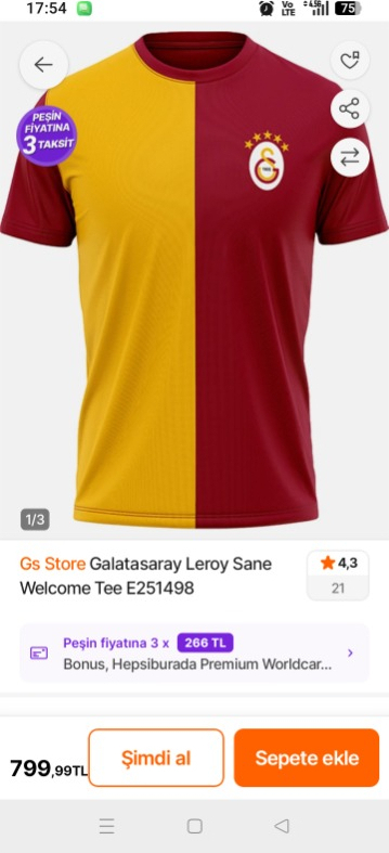 Gs Store Galatasaray Leroy Sane Welcome Tee E251498