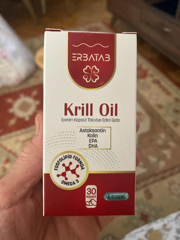 Erbatab Krill Oil 500 Mg 30 Kapsül Doğal Astaksantin ve Kolin İçeren Takviye Edici Gıda