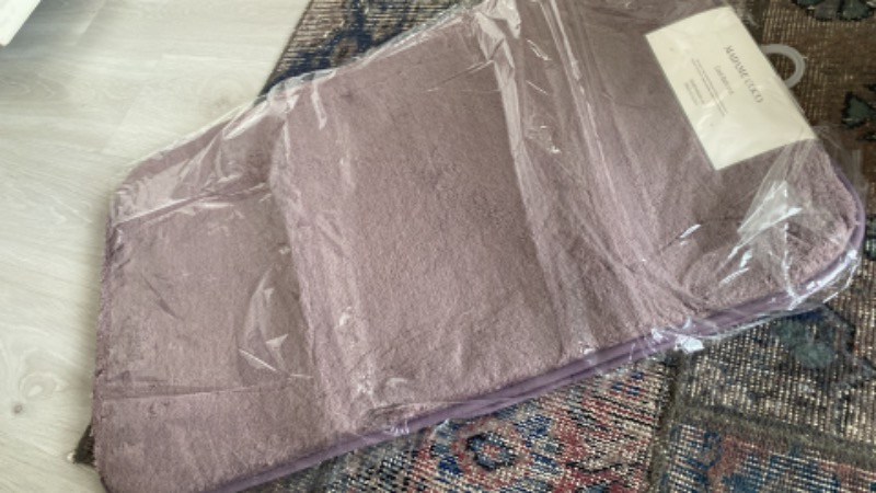 Madame Coco Carol 2'li Banyo Paspası - Koyu Mürdüm - 50 x 80 + 45 x 50 cm