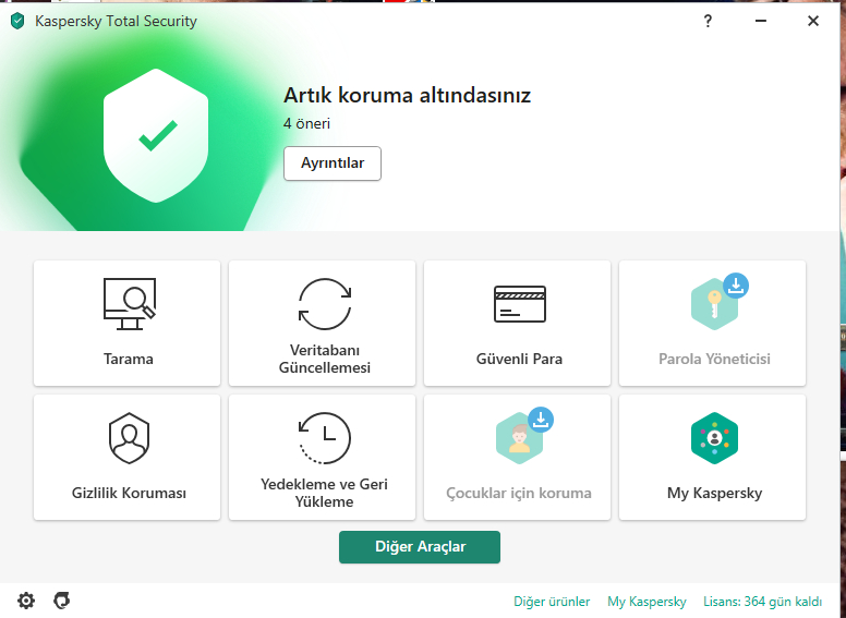 Kaspersky Total Security 1 Kullanıcı 1 Yıl Türkçe Virüs Programı
