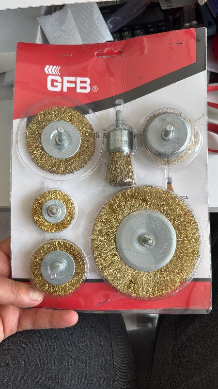 Gfb 6 Parça Pimli Tel Fırça Seti  Matkap Fırça Set