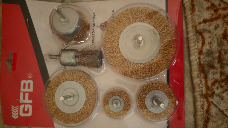 Gfb 6 Parça Pimli Tel Fırça Seti Matkap Fırça Set 6 mm Pim Kalınlığı ile Çok Amaçlı Kullanım