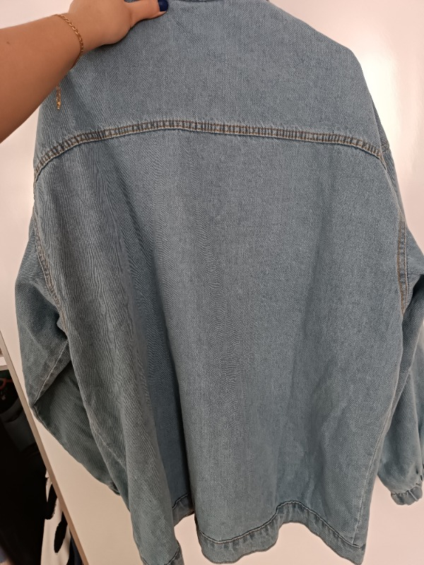 DK Moda Kadın Oversize Mavi Kot Ceket