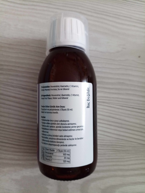 Armin Resverol Resveratrol ve Quercetin İçeren Sıvı Takviye Edici Gıda 150 ml