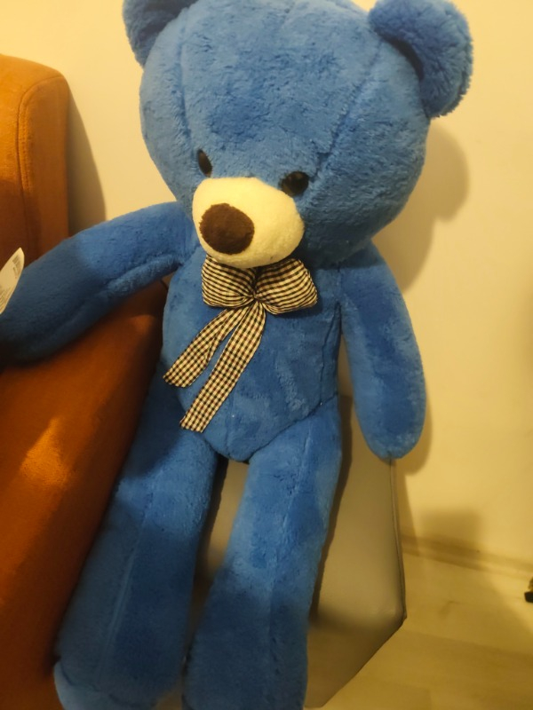 Sole Papyonlu Sevimli Peluş Şaşkın Ayı 80 cm - Sevgiliye Özel Hediye