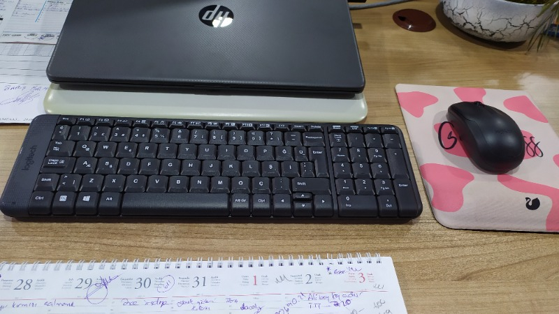 Logitech MK220 Kablosuz Türkçe Klavye Mouse Seti - Siyah