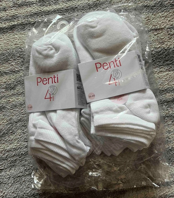 Penti Basic 4 lü Beyaz Patik Çorap