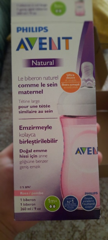Philips Avent Natural PP Biberon 260 ml 1 ay+ Pembe SCF034/17