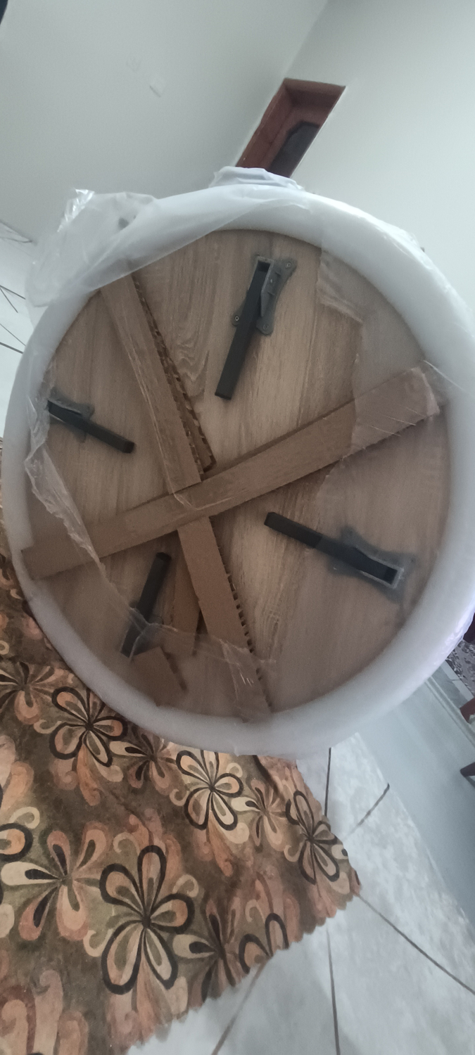 Alesta Life 90 Cm Çap - Ahşap Renk Katlanabilir Yer Sofrası Hamur Açma Tahtası Oyun Masası - 21 Cm Yükseklik