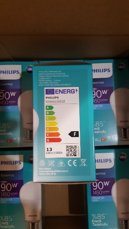 Philips Essential LED Lamba 13W - 100W E27 Duy 6500K Beyaz Işık( 6 Lü Paket)