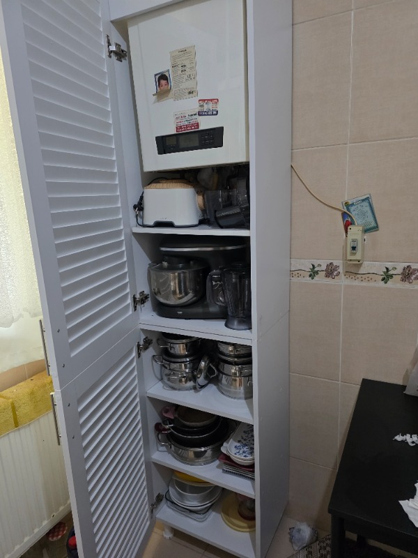 Nurcelant Kombi Dolabı 210 cm Panjur Kapaklı Beyaz