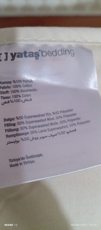 Yataş Superwashed Yün Tek Kişilik Yorgan - 250 gr